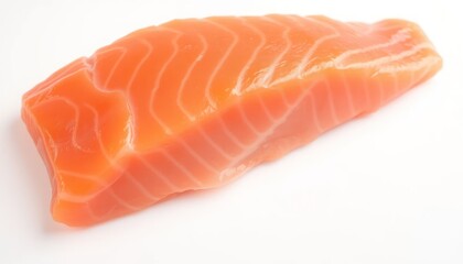 Raw salmon fillet, bright color