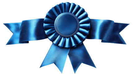 Blue Ribbon: Capturing the essence of achievement and distinction with an elegant blue ribbon. Featuring delicate folds and curves, with a sophisticated design, symbolizing excellence and quality. 