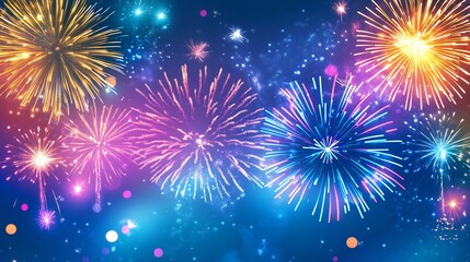 Vibrant Fireworks Display: A Night Sky Celebration