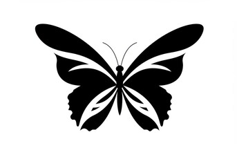 Fototapeta premium Elegant butterfly black silhouette