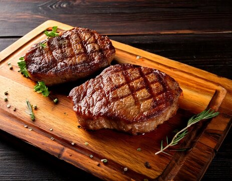  AI Generated Image- Brazilian Picanha on a Rustic Wooden Board 