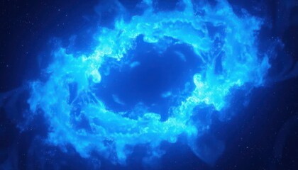 Abstract swirling celestial blue flames