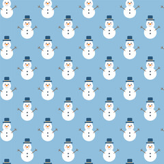 Vector seamless pattern with snowman