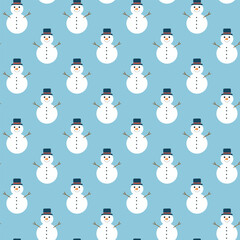 Christmas seamless pattern with snowman background