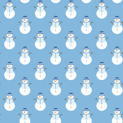 Christmas seamless pattern with snowman background