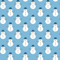 Christmas seamless pattern with snowman