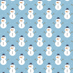 Christmas seamless pattern with snowman