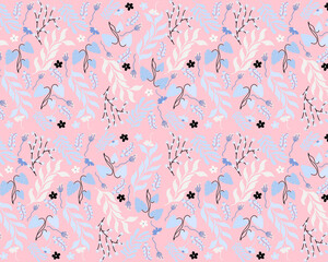 seamless bohemian flower design pastel color background vector illustration