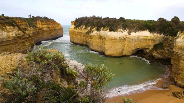 Scenic View of Loch Ard Gorge Cliffs and Ocean