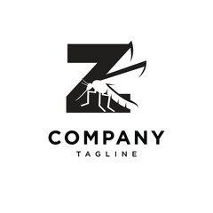 Letter Z Mosquito Logo Icon Vector