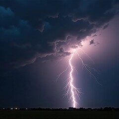 Fototapeta premium Imposing dark clouds, jagged lightning illuminates the stormy sky, background, pattern