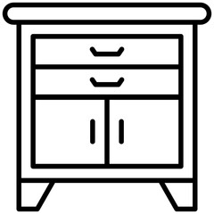 Cabinet Drawer line icon