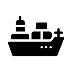 Obraz premium container ship glyph icon