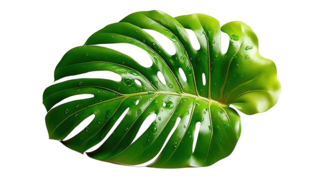 Monstera Leaf: Capturing the beauty of a single, vibrant Monstera leaf, showcasing its unique, split leaves. A celebration of nature's design