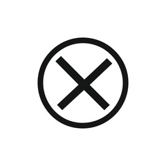 Fototapeta premium Simple Black Cross Symbol in Circle on Transparent Background Icon Design