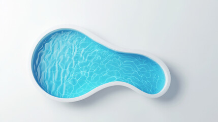 Obraz premium unique freeform swimming pool with smooth white edge and vibrant blue water, reflecting light beautifully. This design adds modern touch to any outdoor space, evoking relaxation and tranquility