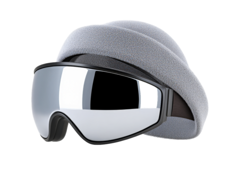Explore the World of Ski Fashion with Our Stylish Gray and Black Patterned Ski Goggles Featuring a Plush Velvet Texture and Minimalist Design