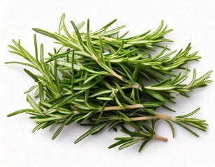 Fototapeta premium Rosemary isolated on white background, Top view, generative ai