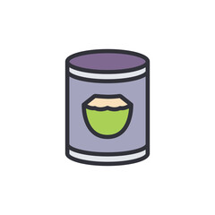 Coconut drink colored icons, minimalist vector illustration ,simple transparent graphic element .Isolated on white background