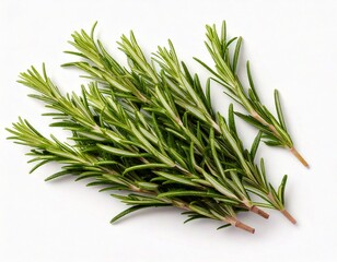 Fototapeta premium Rosemary isolated on white background, Top view, generative ai