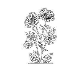 Elegant floral illustration featuring stylized blooms and intricate leaf details