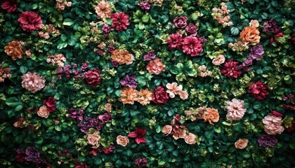 Floral wall display with vibrant colors