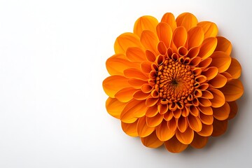 Orange Dahlia blossom, close-up on a blank background. Floral design element for graphic arts