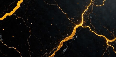 Elegant black marble with vibrant yellow veining , design, stone, tile