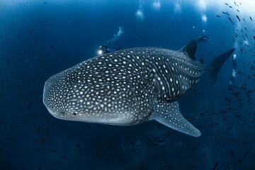 Whale Shark Swimming Gracefully in the Open Ocean