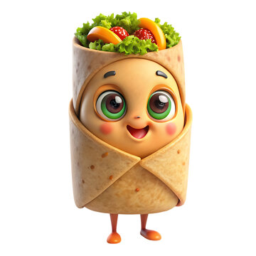 recommend clip art: Cute Cartoon Burrito Character