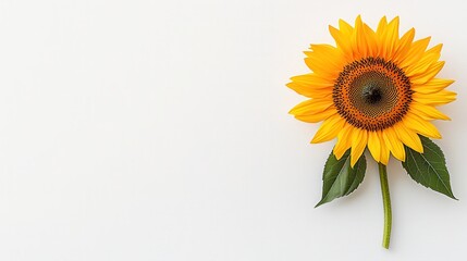 Sunflower in Full Bloom Concept. Bright and Cheerful Sunflower on a Light Background Showcasing Nature's Beauty and Colors