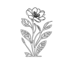 Elegant single line drawing showcases a minimalist floral bouquet design