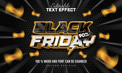 Black Friday Editable Text Effect Premium Vector