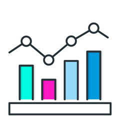 Market Forecast & Economic Chart SVG Vector Icon – Flat Design for Data Analysis, Financial Trends, Business Growth, and Market Insights