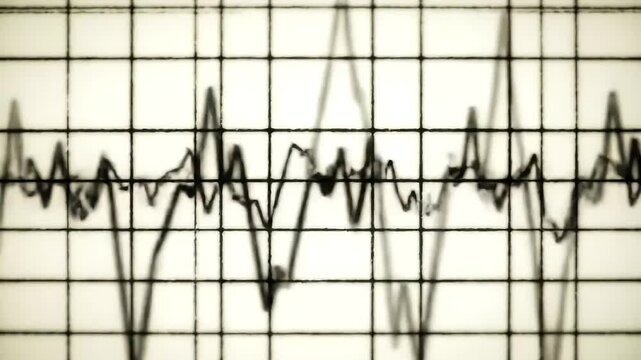Seismic Wave Seismograph Readout Loop - Earthquake Tremor Pulse Graph Animation Geology Science Background