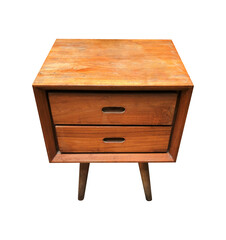 old wooden chest on white background isolated