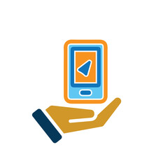 travel icon. gps or direction icon in hand. exploration, adventure, vacation, camping. Solid design style. vector template design