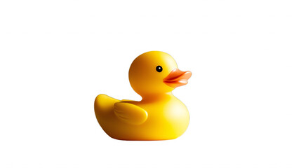 Classic Yellow Rubber Duck Bath Toy Isolated