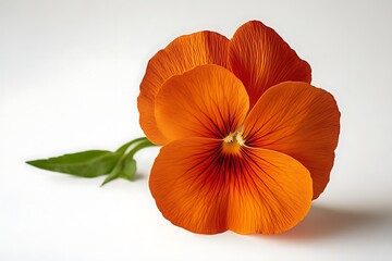 Orange pansy flower studio shot, close up
