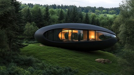 Modern Pod House Nestled in Forest Clearing for Vacation or Sustainable Living
