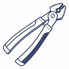 Line Art Vector of Pliers Tool