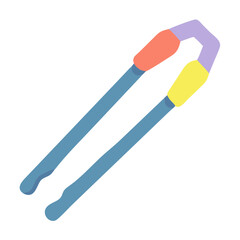 Flat Vector Illustration of Tongs