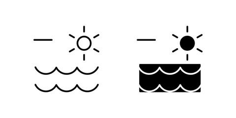 Clean Ocean Line and Glyph Icon Set