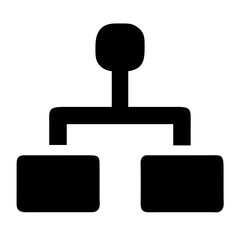 Obraz premium Solid Workflow Hierarchy Icon – Bold Black Flat Vector