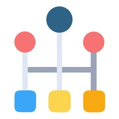 Colorful Process Flow with Connections Vector Icon