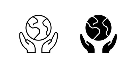 Save the Earth Line and Glyph Icon Set
