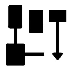 Process Flowchart with Downward Arrow Vector Icon