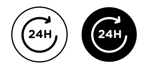 24 Hour time Simple vector icons illustrations for graphic design.