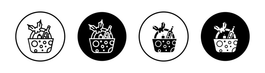 Christmas gift basket Simple vector icons illustrations for graphic design.