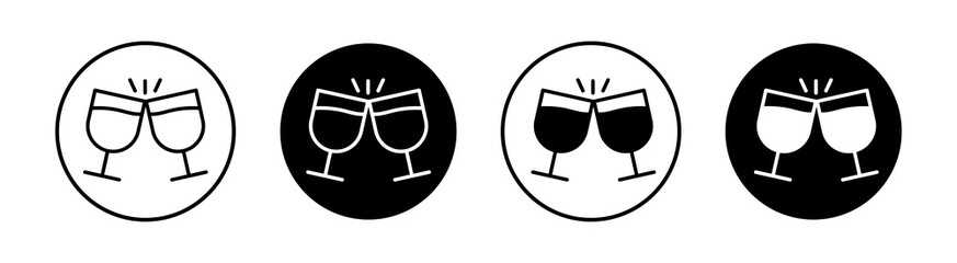 Clinking glasses Simple vector icons illustrations for graphic design.